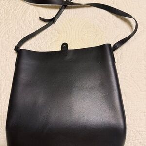 Eileen Fisher black leather crossbody Bag